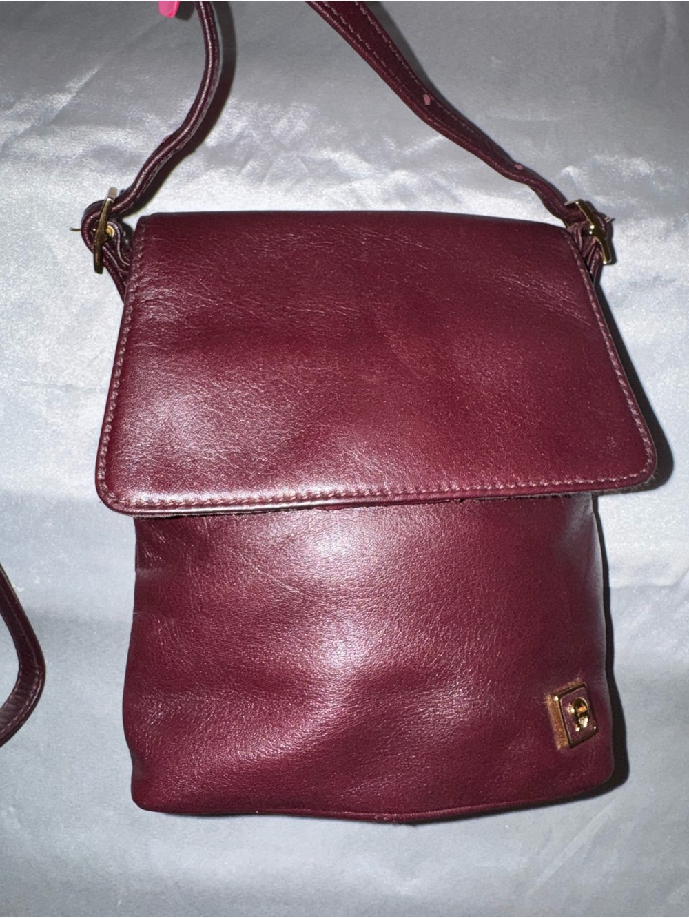 Etienne Aigner Leather Crossbody Bag in Deep Burgundy